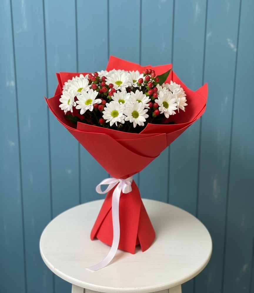 Букет цветов из: Хризантемы в Берёзовке Алтайского края