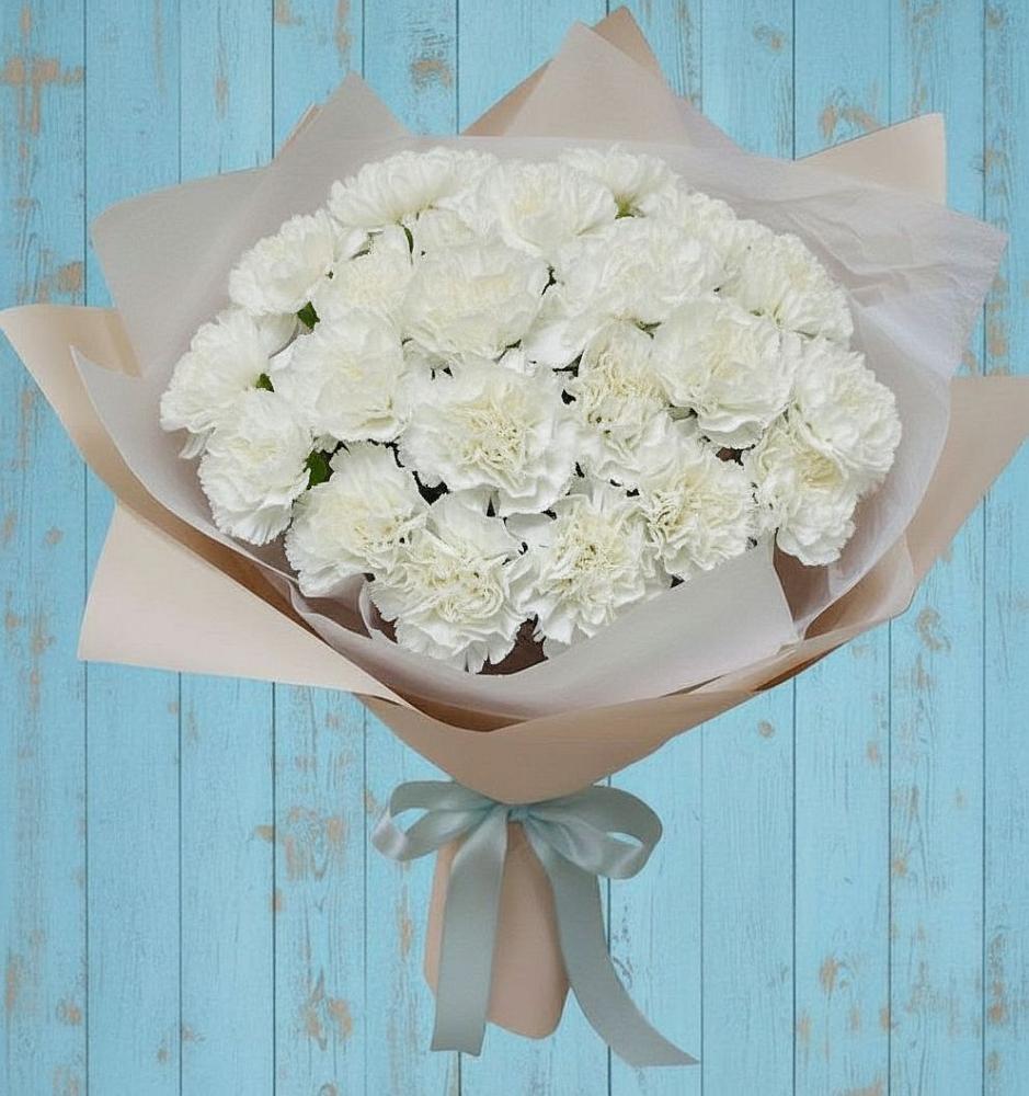 Букет цветов из: Гвоздики в Берёзовке Алтайского края