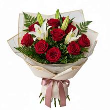 Букет цветов из:  Лилии и Розы #REPLACE_PRED# Берёзовке Алтайского края