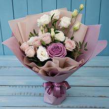 Букет цветов из:  Розы и Лизиантусы #REPLACE_PRED# Берёзовке Алтайского края