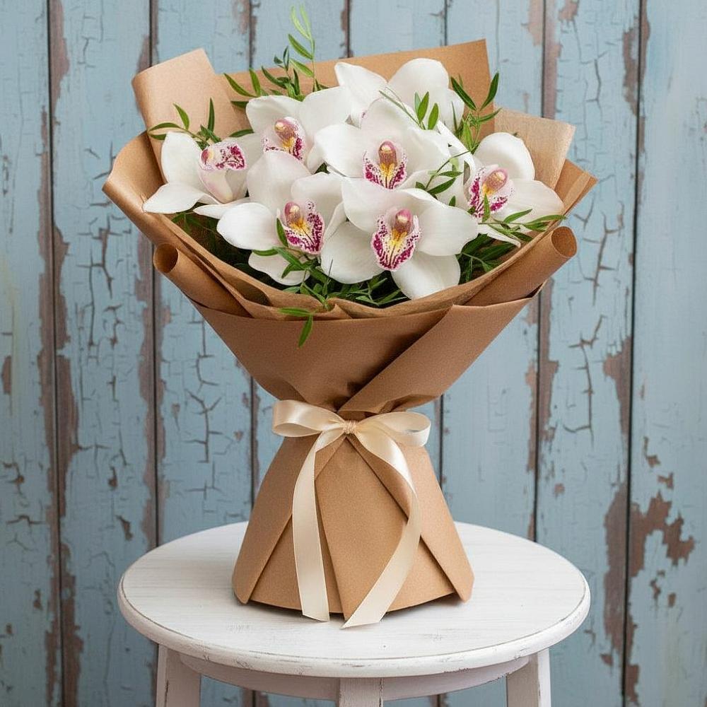 Букет цветов из: Орхидеи и Розы в Берёзовке Алтайского края