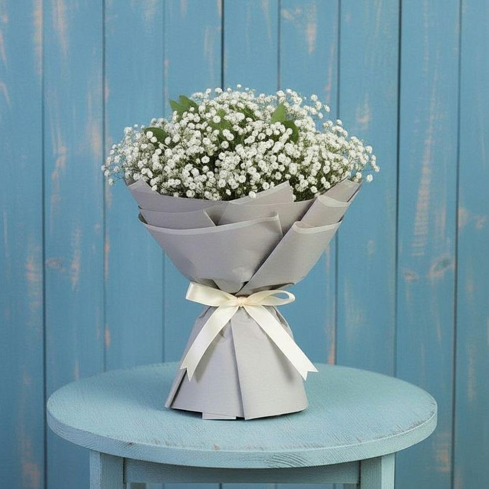 Букет цветов из: Гипсофила в Берёзовке Алтайского края