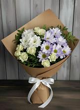 Букет цветов из:  Хризантемы и Розы в Берёзовке Алтайского края