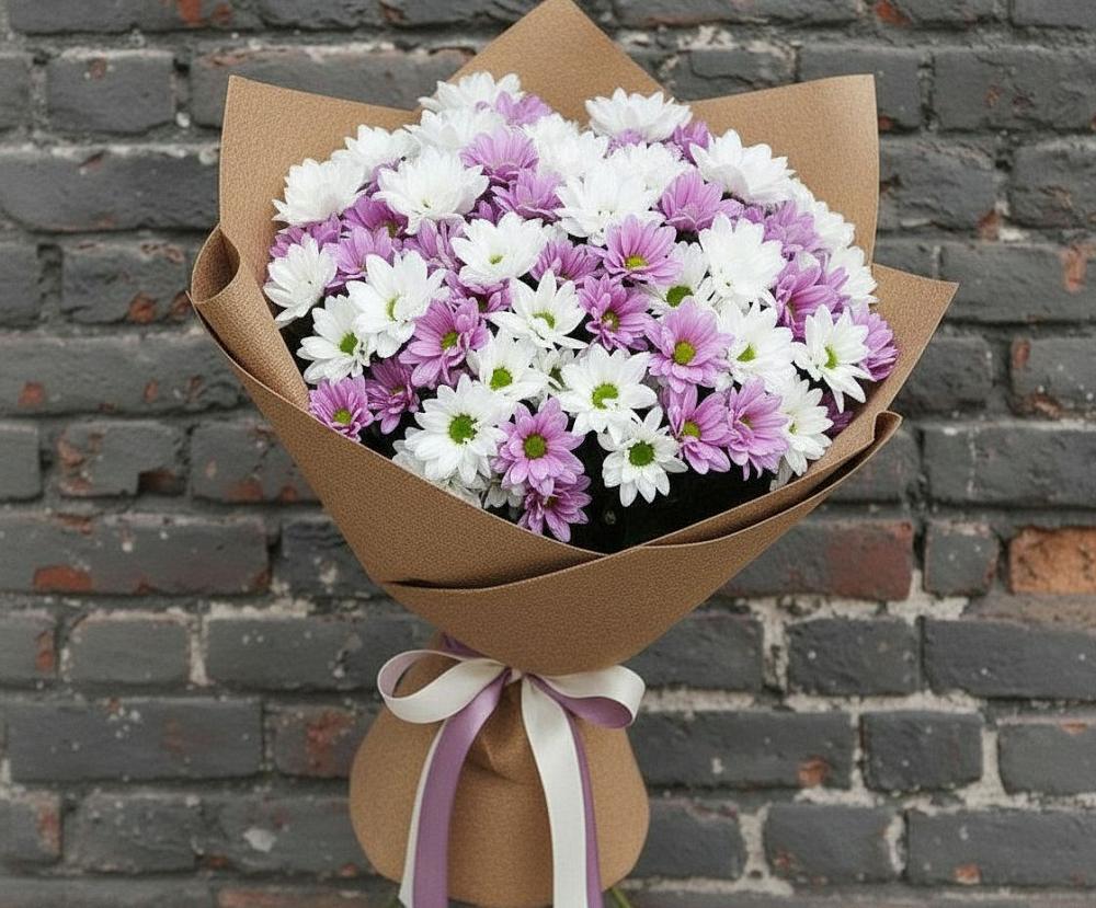 Букет цветов из: Хризантемы в Берёзовке Алтайского края