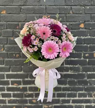 Букет цветов из:  Герберы и Хризантемы #REPLACE_PRED# Берёзовке Алтайского края