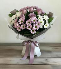 Букет цветов из:  Хризантемы и Розы в Берёзовке Алтайского края
