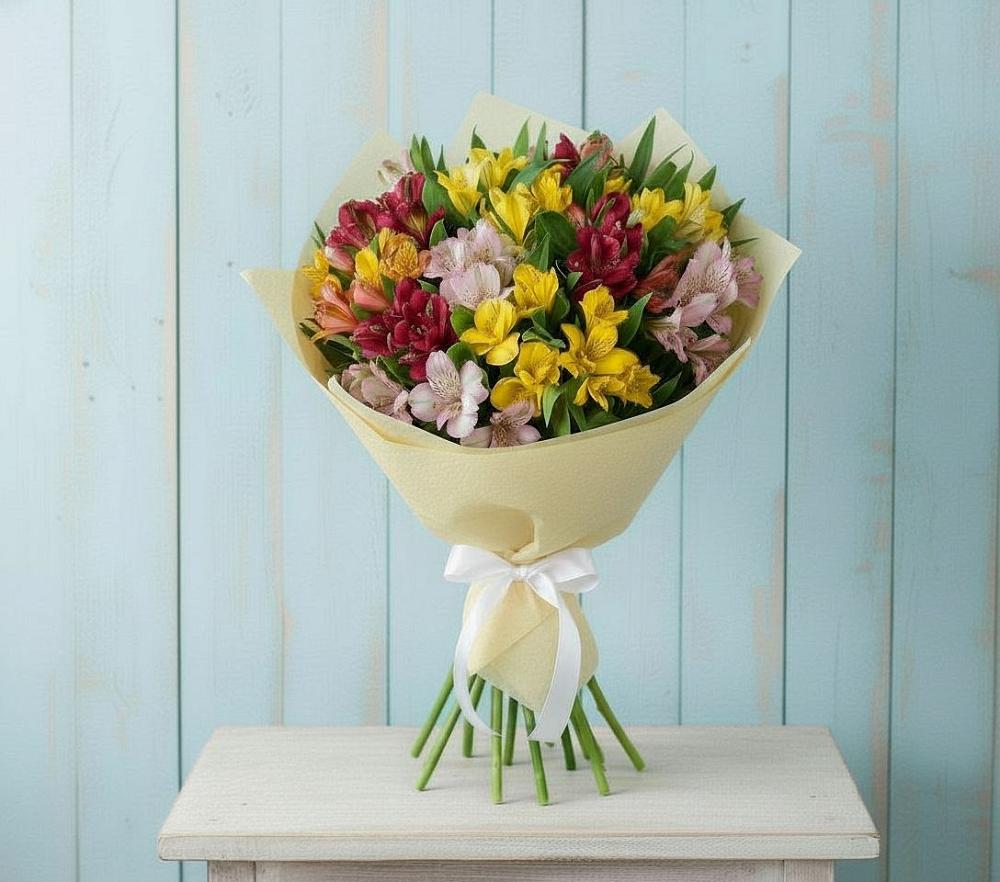 Букет цветов из: Альстромерии в Берёзовке Алтайского края