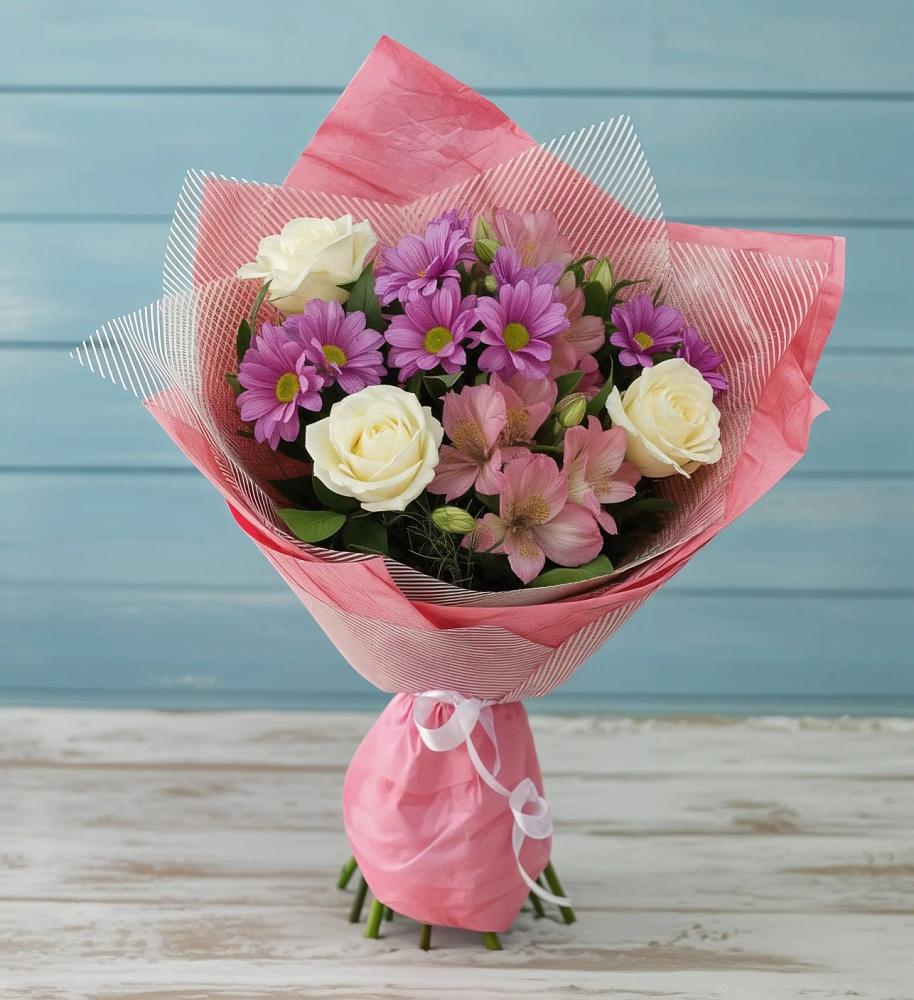 Букет цветов из: Герберы в Берёзовке Алтайского края