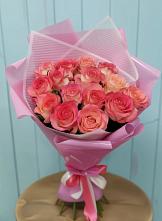 Букет 15 Розовых роз Равель #REPLACE_PRED# Берёзовке Алтайского края