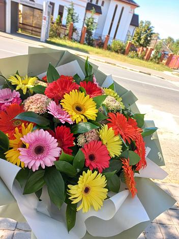 Букет цветов из: Герберы в Берёзовке Алтайского края