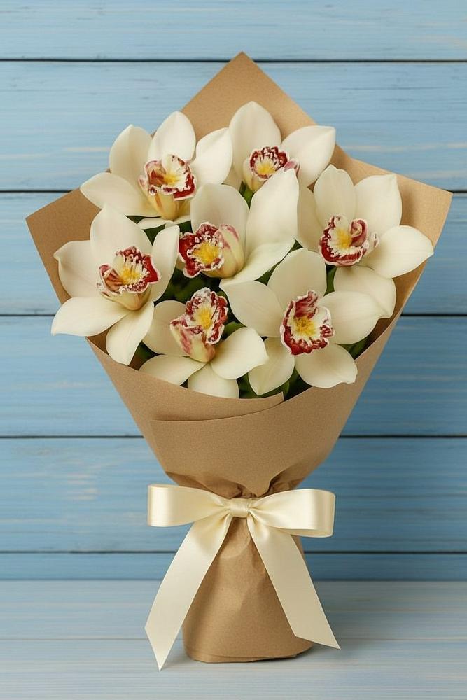 Букет цветов из: Орхидеи и Розы в Берёзовке Алтайского края